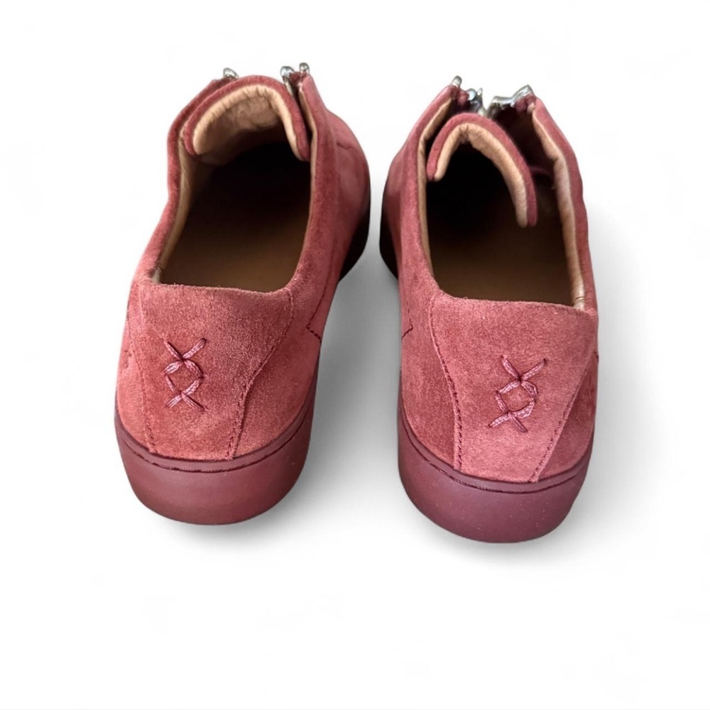 Frye Lena Zip Low Sneakers Red Suede Leather | Size 6M | MSRP $228 - Picture 6 of 8